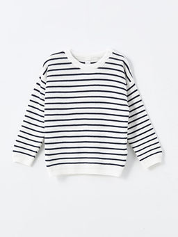 Bisiklet Yaka ?izgili Triko Erkek Bebek Kazak