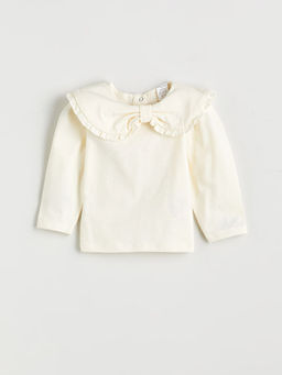 Bebe Yaka K?z Bebek Sweatshirt ve Tayt 2li