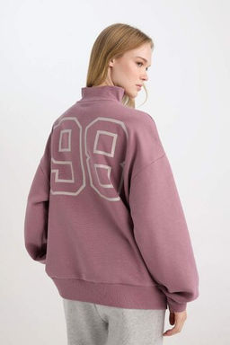 Женская крутая толстая толстая толстая толстовка оверсайз с широким кроем и воротником-стойкой сзади с принтом