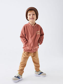 Dik Yaka Uzun Kollu Bask?l? Erkek Bebek Sweatshirt ve E?ofman Alt 2li Tak?m - Waikiki фото 3