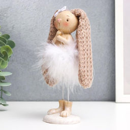 Фигурка полистоун Заюшка с бантиком в пуховой юбочке, 27?5?5.8 см