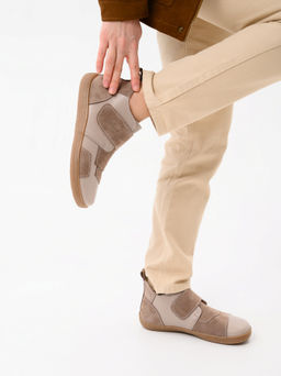 Босоногие ботинки 206.NATAbr.Визон+капучино замша/мех