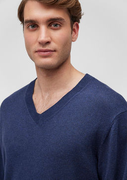 Kasmir Kar?s?ml? Lacivert Kazak - Mavi фото 5