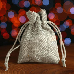 Цена за 10 шт. Мешочек подарочный из холщи, серый, 7 х 9 см