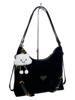 Женская сумка из искусственной замши, цвет черный