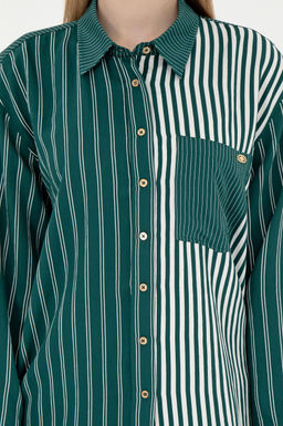 Женская темно-зеленая рубашка с длинным рукавом Неожиданная скидка в корзине - U.s. polo assn фото 6