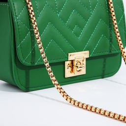 Сумка женская мессенджер на клапане, 18×7×13 см, со стёжкой, зелёная