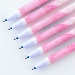 Цена за 10 шт. Ручка пластик пиши-стирай с колпачком Мрамор, синяя паста, гелевая 0.5 мм