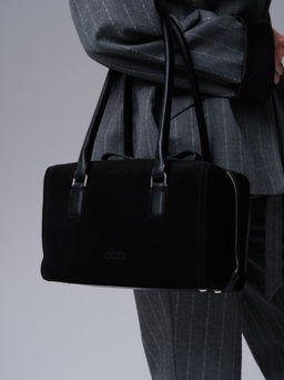 Замшевая сумка Cube DBR 31333 черный велюр  фото 2