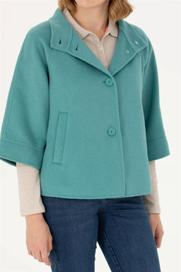 Женское мятное пальто с печатью - U.s. polo assn фото 6