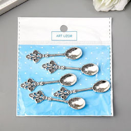 Цена за 5 шт. Сувенир кошельковый металл "Ложечка королевская" 5,9х1,4 см