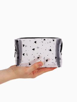 Косметичка дор Сердца, сетка 18*7,5*10, отд на молнии, белый