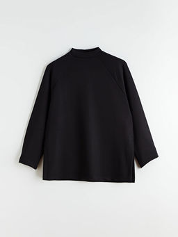 Dik Yaka Oversize Kad?n Sweatshirt Tunik