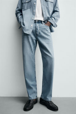 JEANS STRAIGHT ANKLE FIT ALGOD?N - LYOCELL / Azul claro - Zara фото 5