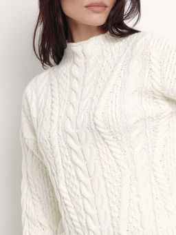 CONTE LDK 238 Фактурный джемпер крупной вязки ecru