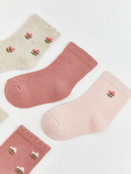 ?i?ekli K?z Bebek Soket ?orap 5li