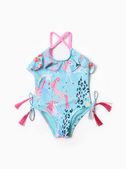 Купальник для девочки слитный MINAKU «Единороги», голубой, рост 134-140 см