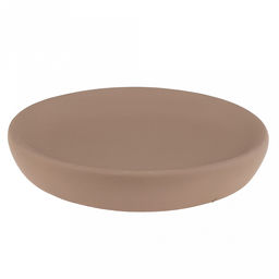 Набор для ванной "Эстетик" 3 предмета: дозатор для мыла 410мл; мыльница 11х8,6х2,2см; стакан для зубных щеток 410мл; фурнитура пластик, керамика, матовая глазурь, мокко, в коробке (Китай)