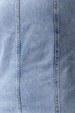 Ac?k Mavi Y?rtmacl? Asimetrik Midi Denim Elbise TWOSS24EL00645 - Trendyolmilla фото 5