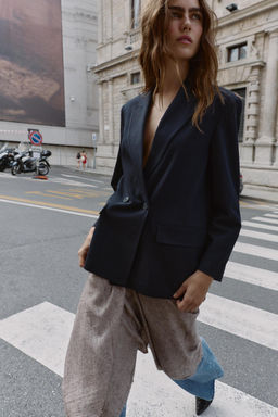 OVERSIZE DOUBLE-BREASTED PINSTRIPE BLAZER - Zara фото 3