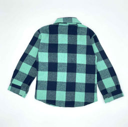 Детская рубашка в клетку с воротником бирюзовая Mini Hippy SAM 046 - Caimano фото 9