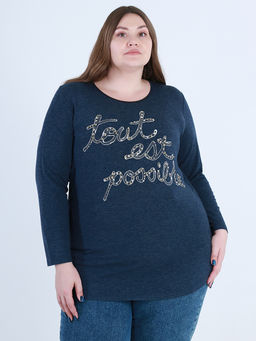 Блузка со стразами - Almond фото 2