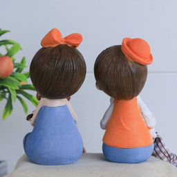 Цена за 2 шт. Фигурка Мальчик/Девочка висячие ножки 2 штуки набор 20 см / 9936 /уп 60/ - Галеонтрейд фото 2