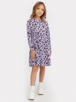 Платье для девочек светло-лиловое с принтом леопард - Mark formelle фото 2
