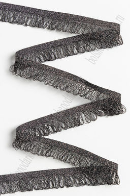 Тесьма отделочная 2,2 см*5 ярд Бахрома (SF-2462) черный/серебро - Больше подарков фото 2