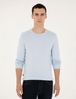 A__k Mavi Slim Fit Bisiklet Yaka Basic Triko Kazak - Pierre cardin фото 3