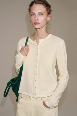 100% COTTON BUTTON-UP T-SHIRT - Zara фото 6