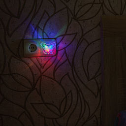 DTL-308-Бабочка/RGB/3LED/0,5W Светильник-ночник. Без выключателя. Блистер - Volpe фото 6