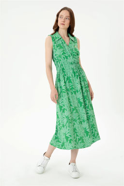 U. S. Polo Assn Женское темно-зеленое тканое платье