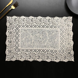 Набор салфеток ажурных для стола Доляна, 4 шт, 4630 см, ПВХ, цвет бежевый  фото 9