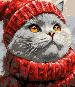 ФРЕЯ PNB/PM-340 Набор для раскрашивания по номерам 40 х 30 см Зимний котик