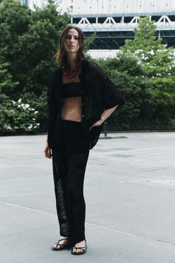 WIDE-LEG KNIT TROUSERS