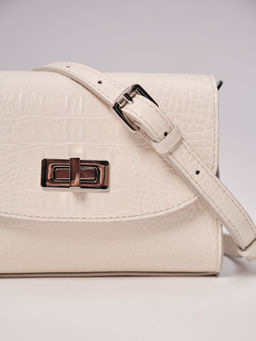 Сумка кросс-боди Deboro 31033 крок/бежевый лен