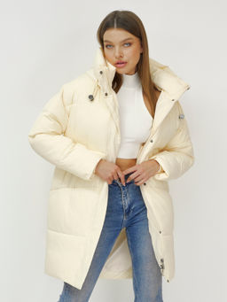 Куртка пальто зимняя синтепон светло-бежевого цвета - Mtforce фото 13