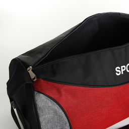 Сумка спортивная на молнии, длинный ремень, цвет чёрный/красный - Simaland фото 4