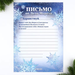 Цена за 10 шт. Письмо от Деда Мороза, конверт А5, с раскраской Сказочный новый год
