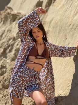 6885 Костюм из кимоно и шорт коричнево-голубой - Martichelli фото 3