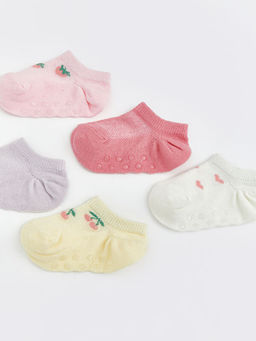 K?z Bebek Kayd?rmaz Tabanl? Patik ?orap 5li