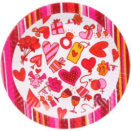 Тарелка бумажная 18 см в наборе 10 шт "Heart"