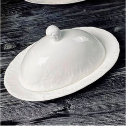 Масленка19х13х10см АВРОРА в под.уп. Фарфор арт.305-050 /Lenardi/