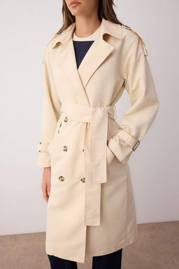 Trendyolmilla Haki Kemerli Ruzgarl?k Detayl? Su Itici Uzun Trenckot TWOSS21TR0005  фото 21