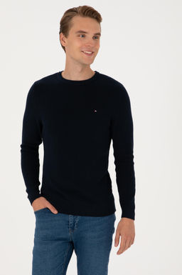 Erkek Slim Fit Bisiklet Yaka Lacivert Basic Kazak - U.s. polo assn фото 3