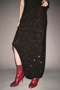 ZW COLLECTION ASYMMETRIC SEQUIN SKIRT - Zara фото 2