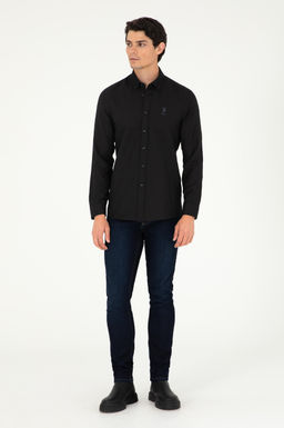 Мужская черная базовая рубашка с длинным рукавом - U.s. polo assn фото 4