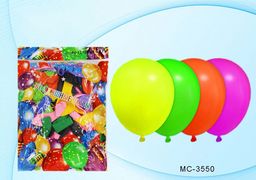 Цена за 10 шт.Шарик воздушный "BASIR" 12", 30см "Неон ассорти" (MC-3550)