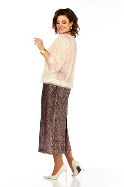 Костюм Olga Style Л413 персик-коричневый